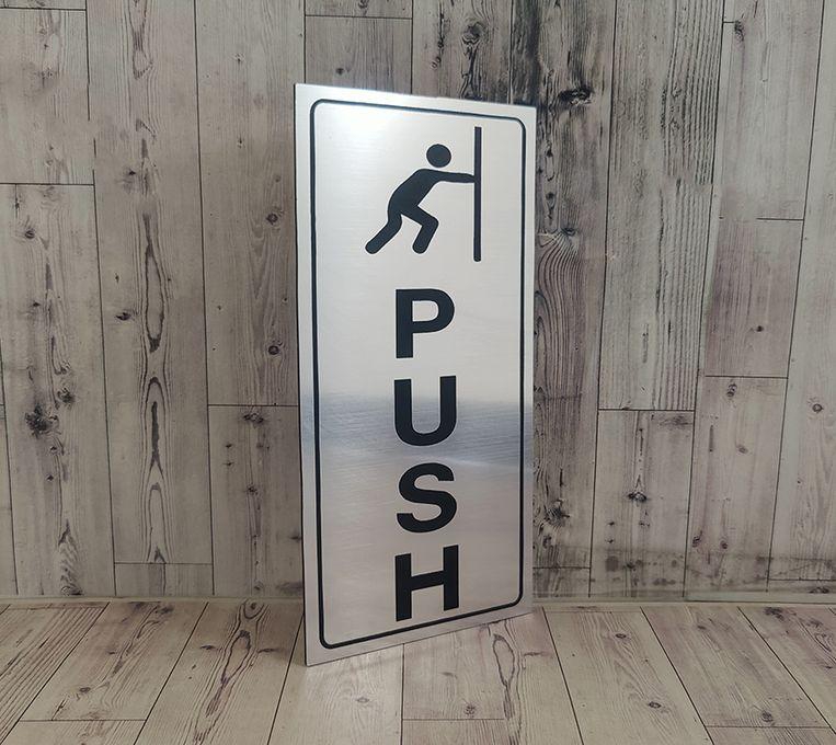 Push Sign - Grey Color