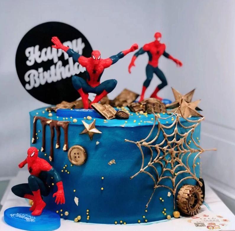 Lsthometrading New Superhero Cake Topper Spider Man PVC Doll Toy Cake Topper