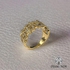 3Diamonds خاتم فراشة نسائي بلون دهبي مطلي بالدهب - جودة عالية وزركون متلألئ