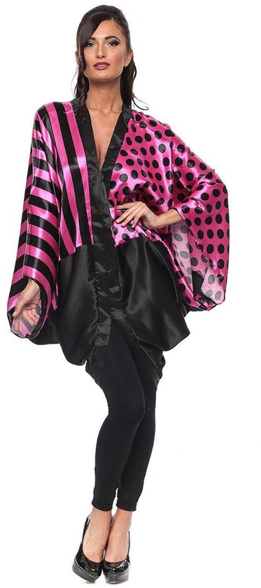 ZmuruD Multi Color Satin V Neck Kaftan & Kimono For Women