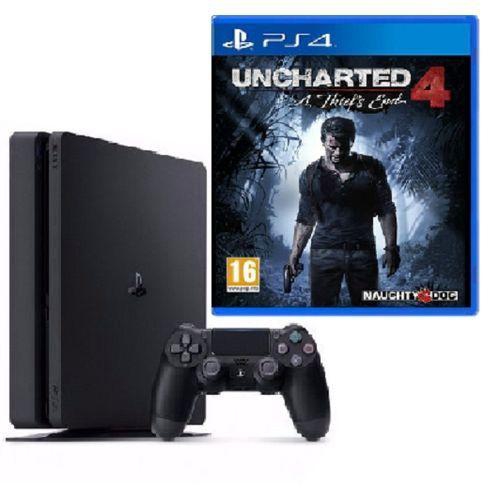 Sony PS4 Slim 500GB Console + Uncharted 4 A Thief's End Bundle