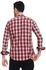 Pavone Plaid Pattern Regular FIT Cotton Shirt - Red, Grey & Black
