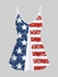Plus Size American Flag Patriotic Print Cold Shoulder T-Shirt - 5x | Us 30-32