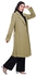 Smoky Egypt Fully Lined Classic Long Wool Coat With Belt - Beige