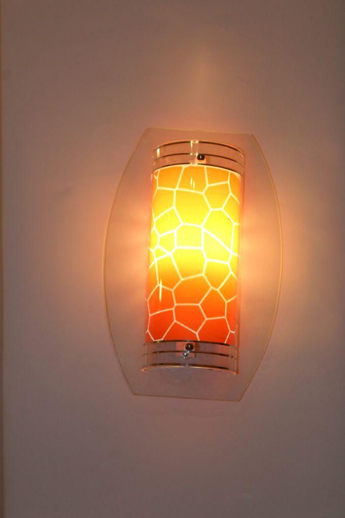 Wall Lamp Made From Glass Orange Color