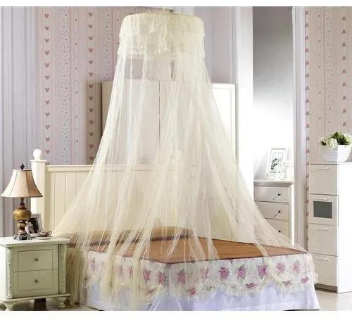 c Round Double Decker Mosquito Net - Free Size White one size