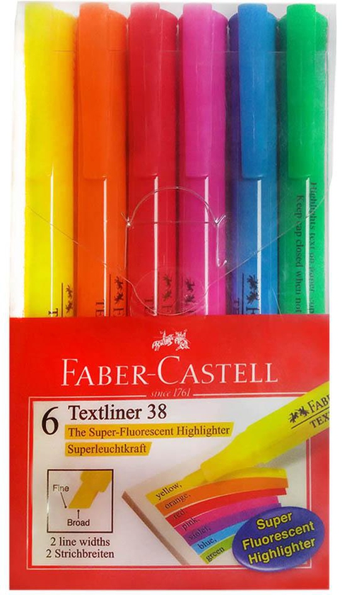 Faber-Castell - Textliner 6 Super-Fluorescent Highlighter- Babystore.ae