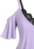 Plus Size & Curve Ribbed Open Shoulder T-shirt and Lace Bralette Top Set - L