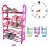 Generic 5 Tiers Portable Shoe Rack - Black And Pink Hearts