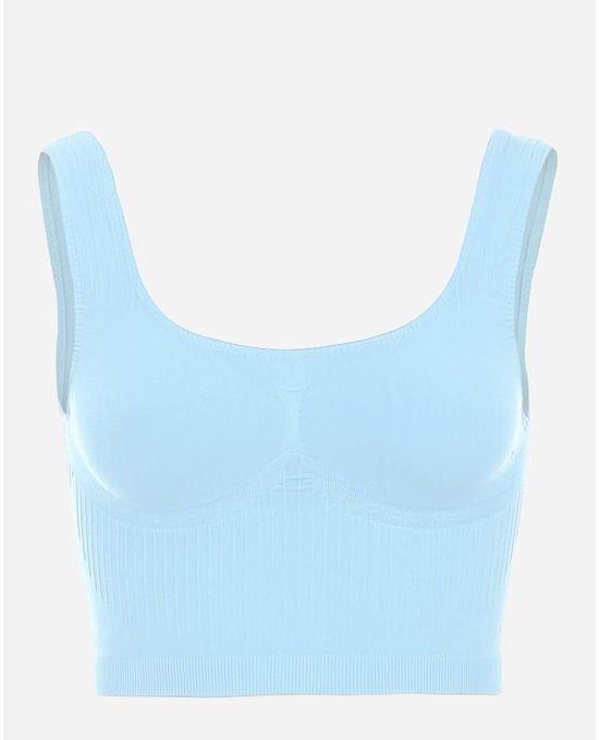 Cottonil Solid Sports Bra - Baby Blue