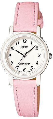 Casio Ladies White Dial Pink Leather Band Watch [LQ-139L-4B1]