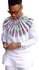 b'African Shirts For Men Patchwork O-Neck Dashiki Kitenge White Shirts African Clothing'
