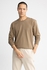 Defacto Man Relax Fit Crew Neck Long Sleeve Knitted Sweat Shirt
