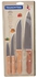 طقم سكاكين 4 قطع من ترامونتينا- طقم سكاكين الطهاة المحترفون من الستانلس ستيل مع مقابض من الخشب الرقائقي