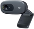 لوجيتيك C270 HD Webcam - كاميرا ويب بجودة 720P/30Fps للمكالمات الفيديو بنسبة عرض شاشة واسعة وتصحيح ضوء HD وميكروفون بخاصية تقليل الضوضاء - تعمل مع و أجهزة الكمبيوتر والماك - رمادي وأسود
