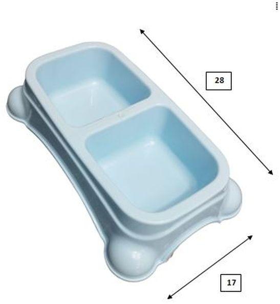 Plastic Pet Feeding Bowl, Double Food And Water Bowl For Dogs And Cats