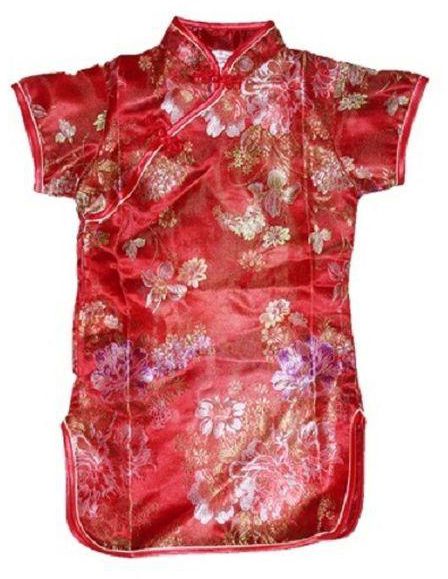 Girls Midi , Short Sleeve Chinese Costume -