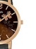 ساعة يد بعقارب وسوار من الجلد طراز AH8780X للنساء