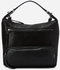 Varna Front Zippers Hand Bag - Black