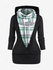 Plus Size Cowl Neck Peek and Boo Plaid 2 in 1 Top - M | Us 10