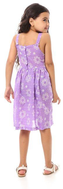 Andora Girls Floral Light Purple Sleeveless Dress