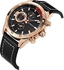 CURREN 8216 Quartz Men Watch with Leather Band Rose Gold and Black
