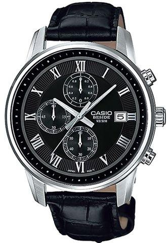 Casio Men's Black Dial Leather Band Watch - BEM-511L-1AVDF