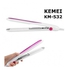 Kemei Km-532 Professional Hair Straightener - White + Silicone Ultrasonic Facial Cleanser Brush - Blue