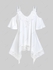 Plus Size Cold Shoulder Lace Panel Handkerchief Tunic Tee - M | Us 10