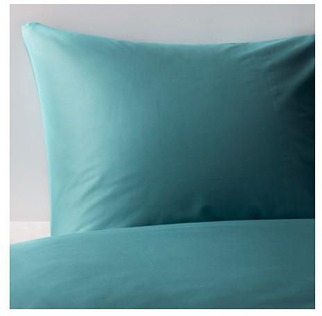GÄSPAQuilt cover and pillowcase, turquoise