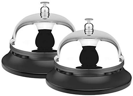 2 Pcs Service Bell, 3.34 Inch Stainless Steel Dish Bell Hotel Bells Desk Call Bells Kitchen Bell Restaurant Call Bell for Schools, Reception Areas, Restaurants, Hospitals, Hotels (Silver)
