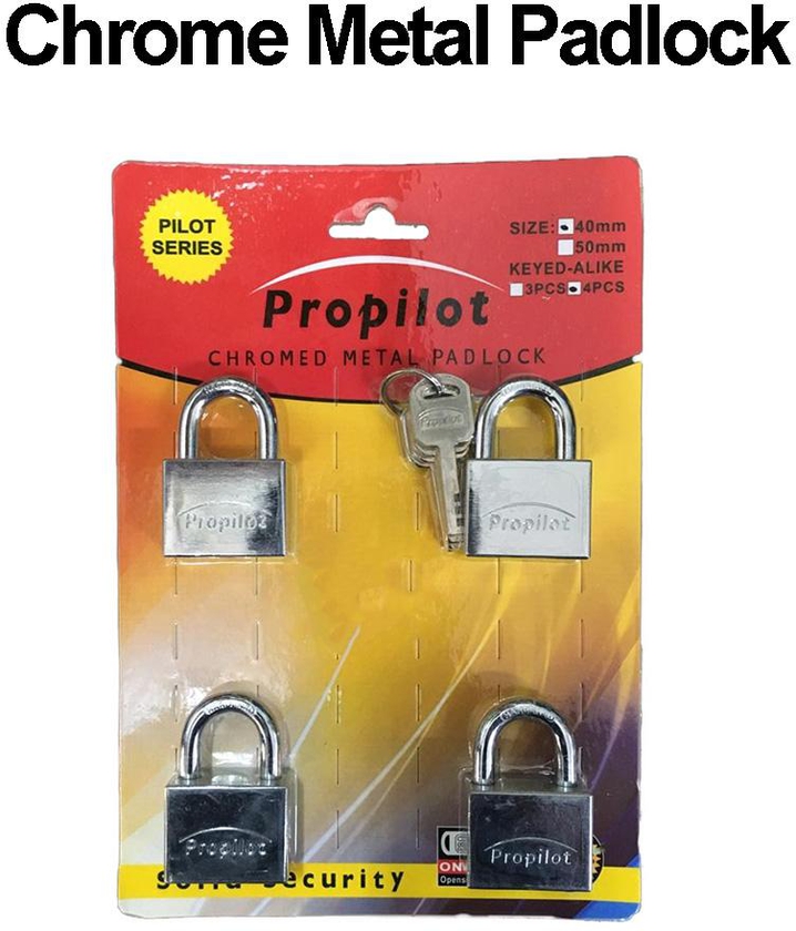 40mm x 4pcs Key Alike Lock C/W 4 Master Keys Propilot Padlock