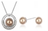 Simulated Pearl cirlcle Pendant Silver Bronze color Vintage set (MM0016PSPR)