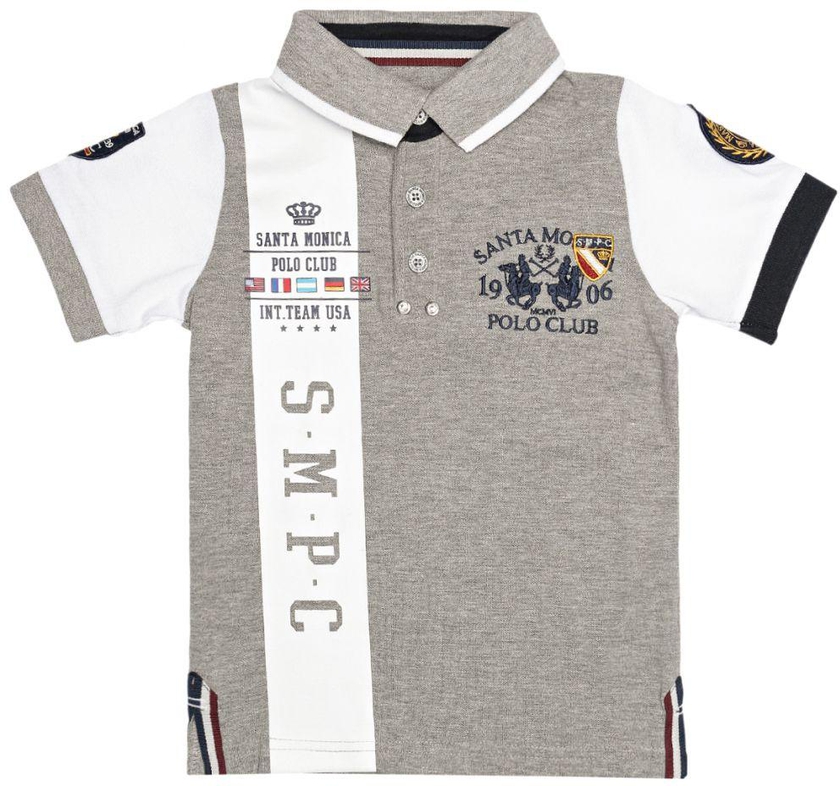 Santa Monica M167687C Polo Shirt for Boys - 5 - 6 Years, Ash Grey