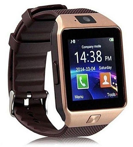 Smart Watch Digital DZ09 Smart Watch Phone for Android and Apple - Gold Brown