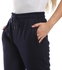 AlNasser Elastic Waist Cotton Pants With Elastic Hem - Navy Blue