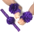 Sansa Baby Girl Headband and Baby Girl Barefoot Sandals Set(11 Colors)