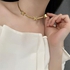 Lopath Butterfly Herringbone Chain Necklace Gold-14k Gold Plate Snake Choker Wide Flat Snake Chain Necklaces For Women Punk Jewelry Gift