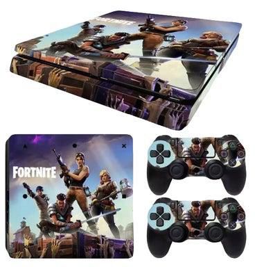 3-Piece Fortnite Printed Gaming Console And Controller Sticker Set For PlayStation 4