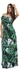 Ravin Off Shoulder Casual Maxi Dress - Green & White