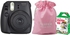 Fujifilm Instax Mini 8 Instant Film Camera Black with Pink Pouch and 10 Film Sheet