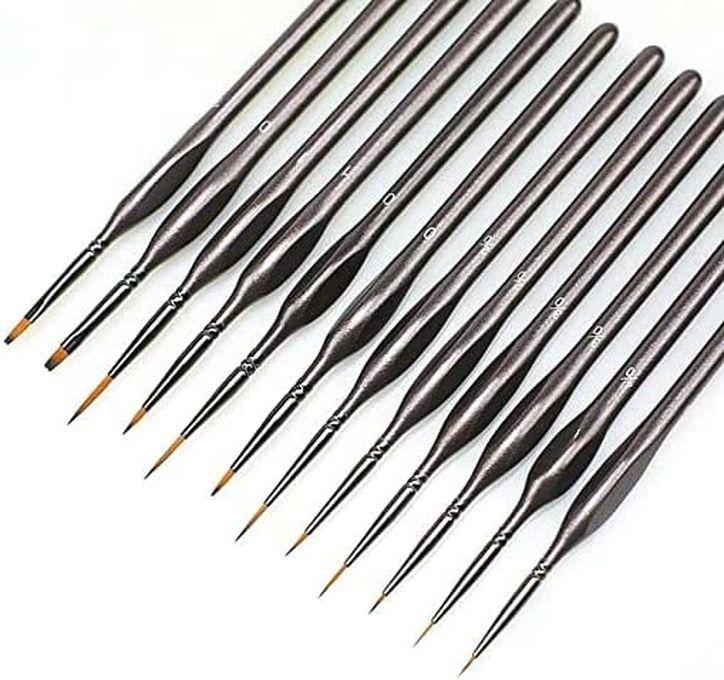 Keep Smiling Thin Thin Thin Paint Brush Set, Mini Precision Liner Brush, Perfect For Acrylic, Watercolor And Oil (12 Piece)