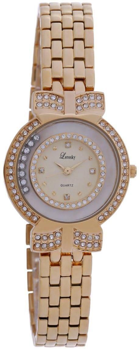 Lerosky Women's Dress Watch Gold Dial Gold Case Stainless Steel Strap - 8171JQ-L