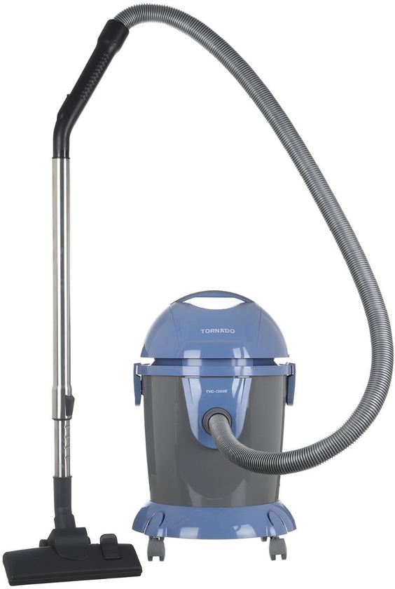 Buy Tornado TVC-1200B Drum Vacuum Cleaner, 1200 Watt - Blue Black with best offers get online | cash on delivery | Raneen.com