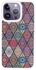 Protective Case Anti Scratch Shock Proof Cover For APPLE IPHONE 14 PRO MAX Mandala art (White Bumper)