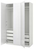 PAX / FARDAL Wardrobe, white/high-gloss/white, 150x60x236 cm - IKEA