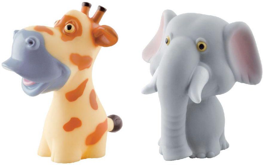 Simple Dimple Animals Vinyl Giraffe Toy & Elephant Bath Toy (2pcs Set)