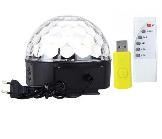 RGB MP3 Magic Crystal Ball LED Music stage light Home Party disco DJ party Stage Lights with USB Disk Remote Control 90-250V GH9747