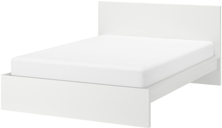 MALM هيكل سرير، عالي - أبيض/Leirsund ‎140x200 سم‏