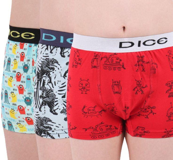 Dice - Set Of (3) Printed Boxers - For Boys And Men